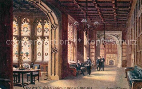 Verlag Tucks Oilette Nr. 7906 Aye Division Lobby House of Common