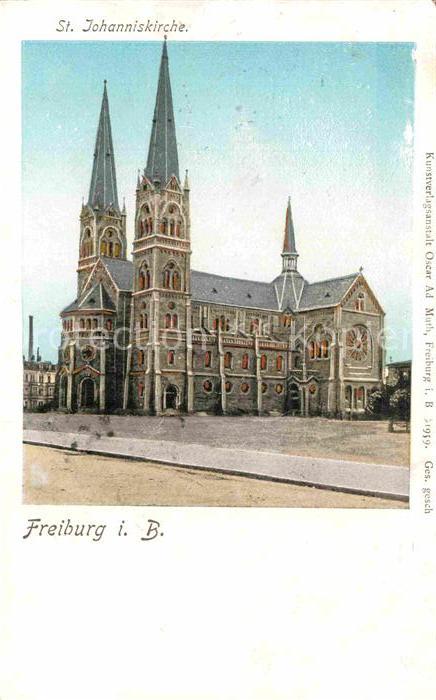Goldfensterkarte Nr. 1959 Freiburg im Breisgau St. Johannisk