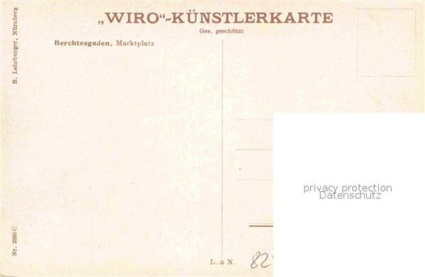 Verlag WIRO Wiedemann Nr. 2388 C Berchtesgaden Marktplatz – Bild 2