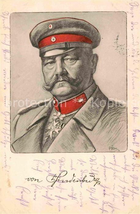 Hindenburg Künstlerkarte P. Peters