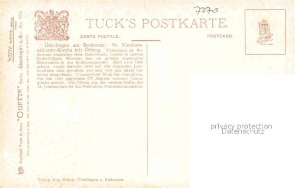 Verlag Tucks Oilette Nr. 775 Überlingen am Bodensee St. Nicolaus – Bild 2