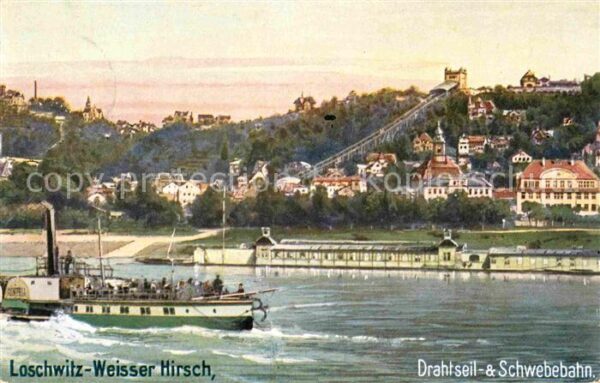 Verlag Wiedemann WIRO Nr. 1830 A Loschwitz Weisser Hirsch Drahtse
