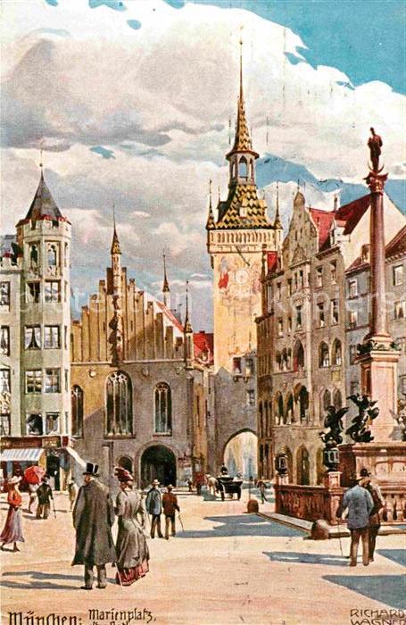 Wagner Richard Kuenstler München Marienplatz Altes Rathaus