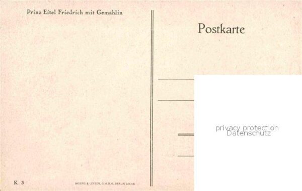 Adel Preussen Prinz Eitel Friedrich mit Gemahlin – Bild 2