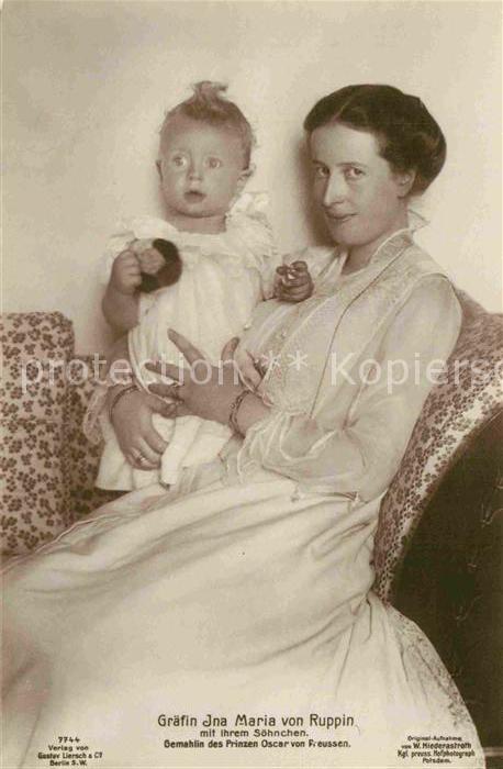 Adel Preussen Gräfin Ina Maria von Ruppin Prinz Oskar