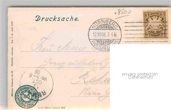 Ausstellung Bayr Landes Nuernberg 1906 Hauptindustriegebäude Leuchtfontaine – Bild 2