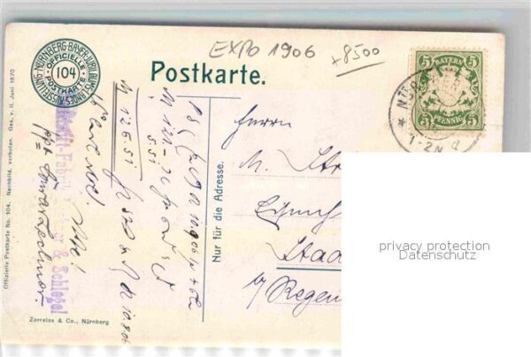 Ausstellung Bayr Landes Nuernberg 1906 Hauptindustriegebäude – Bild 2