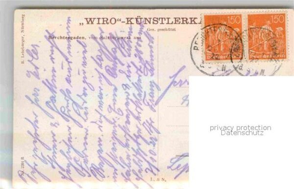 Verlag WIRO Wiedemann Nr. 2391 B Berchtesgaden vom Salzbergwek au – Bild 2