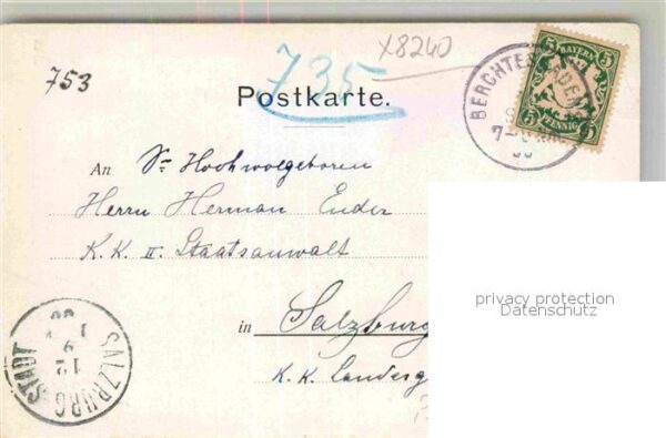 Kuenstlerkarte P. O. Engelhard Trachten Kinder Berchte – Bild 2