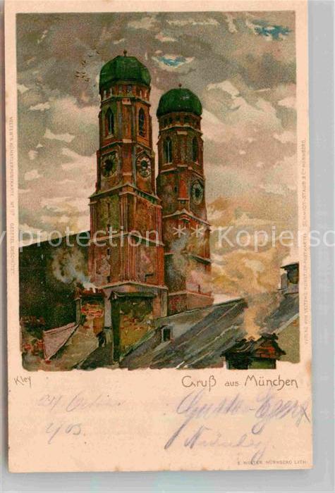 Kley München Frauenkirche Litho