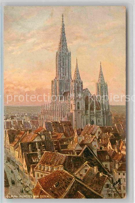 Verlag Tucks Oilette Nr. 2007 Ulm Münster von Osten N. Beraud