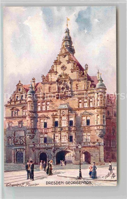 Verlag Tucks Oilette Nr. 728 Dresden Georgentor Charles E. Flowe