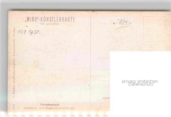 Verlag WIRO Wiedemann Nr. 2446 Freudenstadt Aufnahme vom Zeppelin – Bild 2
