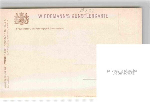 Verlag WIRO Wiedemann Nr. 2449 A Freudenstadt Christophstal – Bild 2