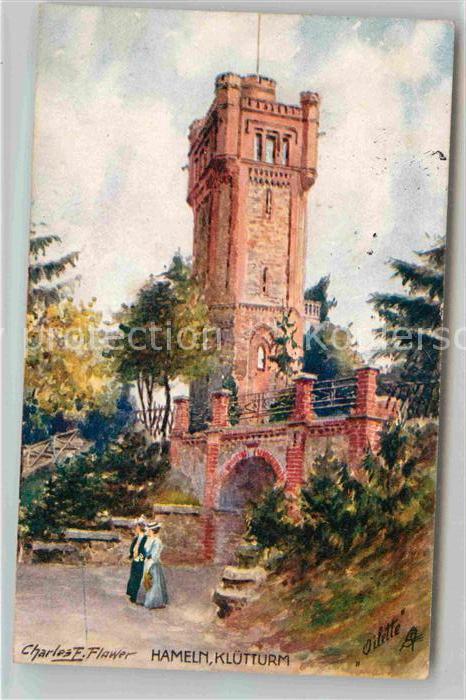 Verlag Tucks Oilette Nr. 696 Hameln Klütturm Charles E- Flower