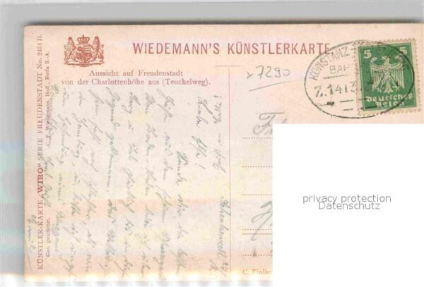 Verlag WIRO Wiedemann Nr. 2451 B Freudenstadt von der Charlottenh – Bild 2