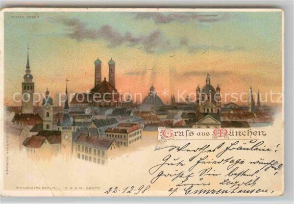 Verlag Hagelberg W. Nr. 88077 München Litho