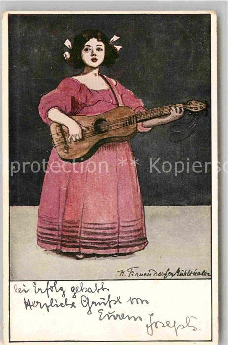 Kuenstlerkarte Helene von Frauendorfer-Mühlthaler Mädc