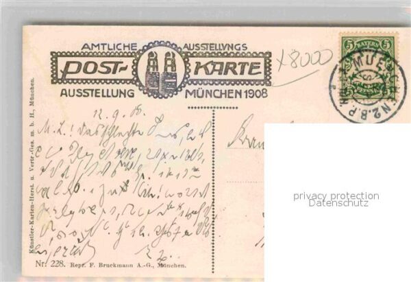 Ausstellung Bayr Landes Muenchen 1908 Dekcengemälde Hauptrestaurant Ludwig He – Bild 2