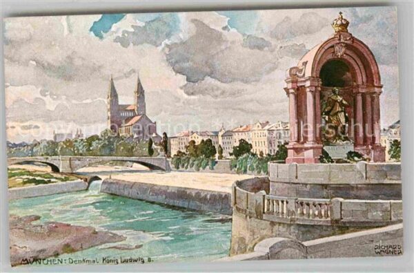 Wagner Richard Kuenstler München Denkmal König Ludwig II.