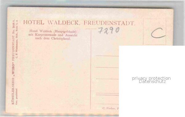 Verlag WIRO Wiedemann Nr. 2448 A Hotel Waldeck Kurpromenade Freud – Bild 2