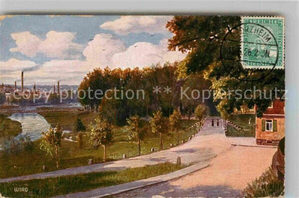 Verlag WIRO Wiedemann Nr. 2680 C Pforzheim Blick vom Kupferhammer