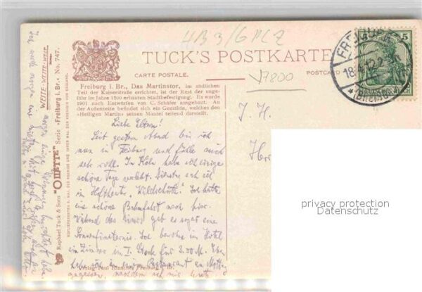 Verlag Tucks Oilette Nr. 747 Freiburg im Breisgau Kaiserstrasse – Bild 2