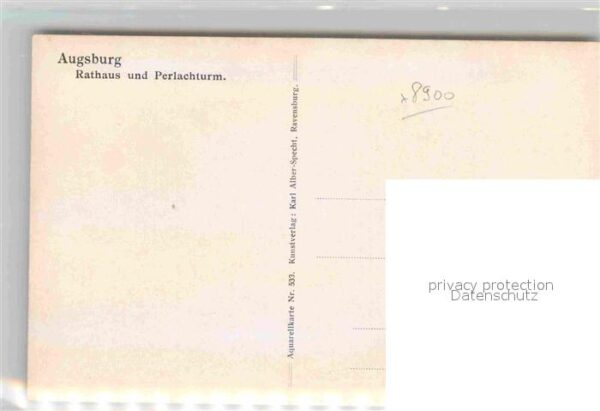 Kuenstlerkarte Augsburg Rathaus Perlachturm – Bild 2