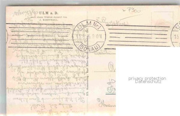Kuenstlerkarte J. Marschall Ulm Donau – Bild 2