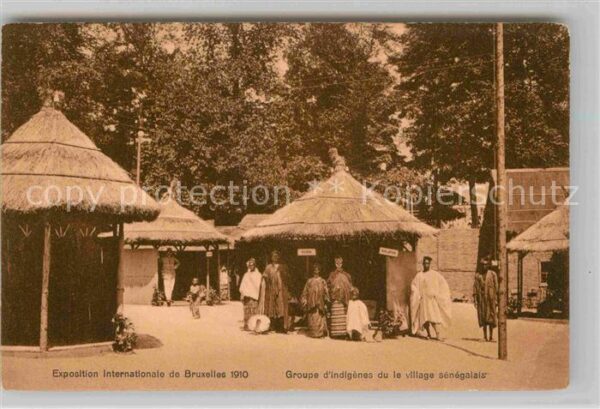 Exposition Universelle Bruxelles 1910 Groupe d_Indigenes Village Senegalais