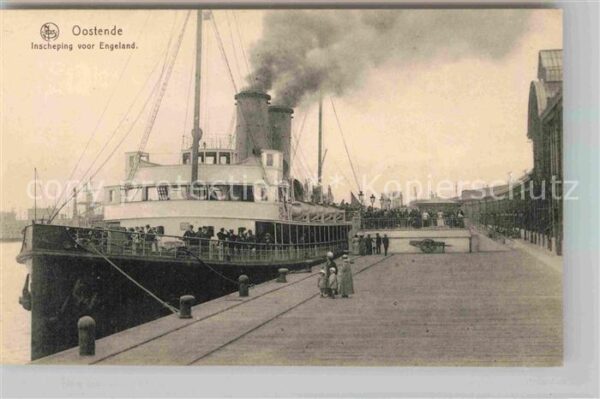 Dampfer Oceanliner Oostende Inscheping voor Engeland