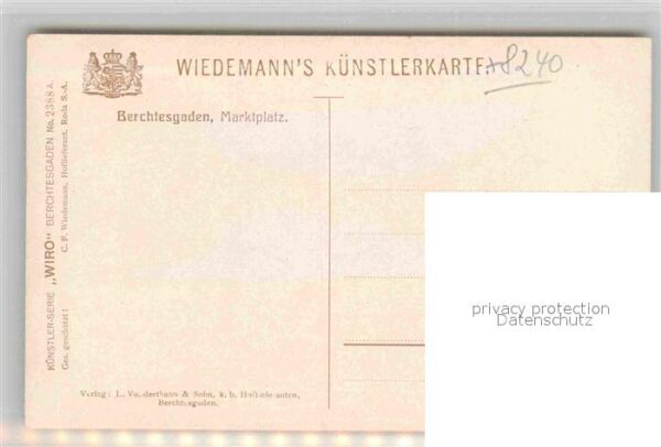 Verlag Wiedemann WIRO Nr. 2388 A Berchtesgaden Marktplatz – Bild 2