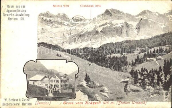 Urnaesch AR Kräzerli Berggasthaus Säntis Appenzelle