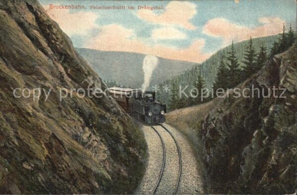 Brockenbahn Felseinschnitt Drängetal