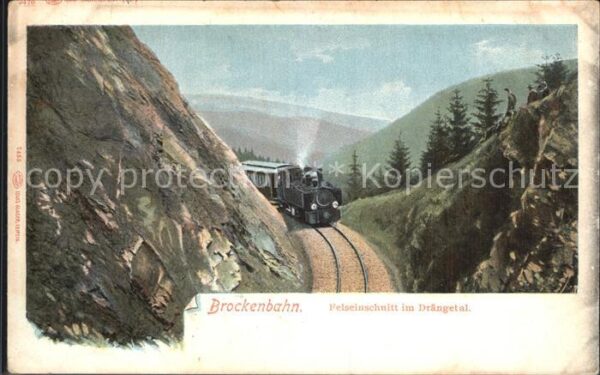 Brockenbahn Felseinschnitt Drängetal