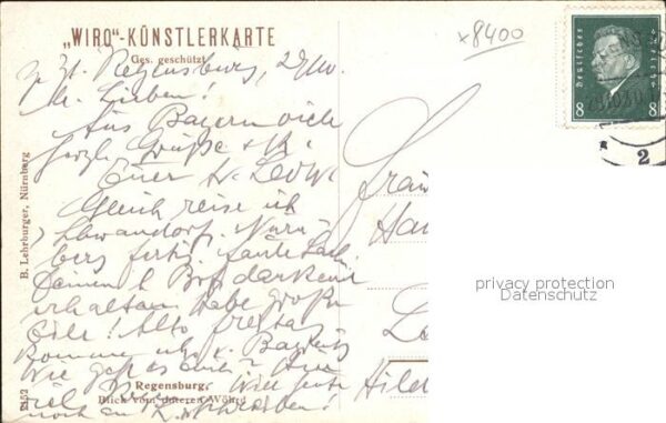 Verlag WIRO Wiedemann Nr. 2152 Regensburg Blick vom unteren Wörth – Bild 2