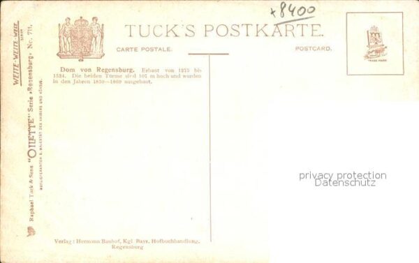 Verlag Tucks Oilette Nr. 711 Regensburg Dom – Bild 2