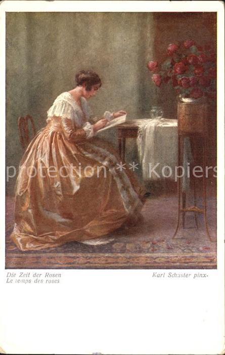Verlag Wiener Kunst Nr. 1668 Karl Schuster Die Zeit der Rosen