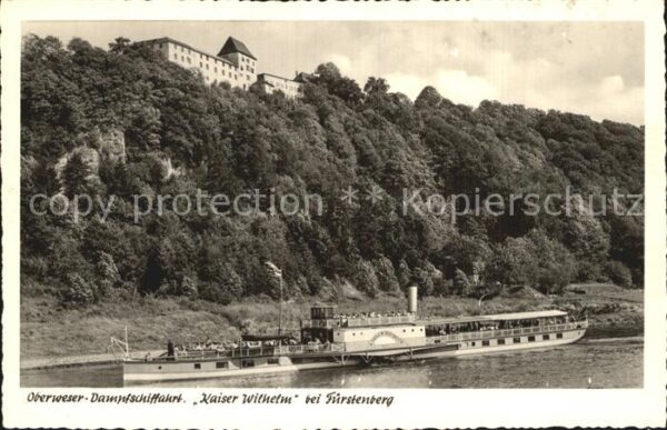 Dampfer Seitenrad Kaiser Wilhelm Schloss Fürstenberg Ober