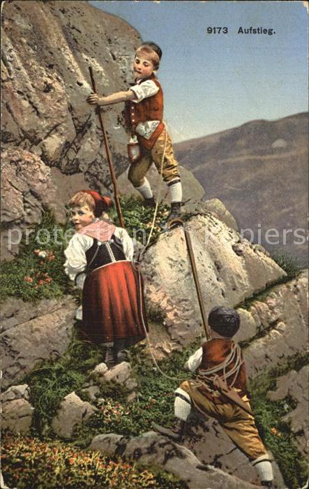 Klettern Bergsteigen Kinder Trachten