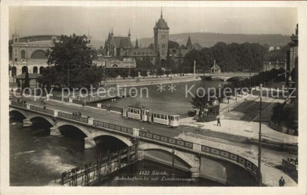 Strassenbahn Zürich Bahnhofbrücke Landesmuseum