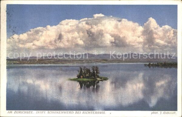 Foto Gaberell J. Nr. 4575 Zürichsee Insel Schönenwerd Richte