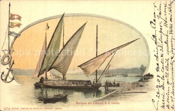 Segelboote Barque du Leman a 4 voiles