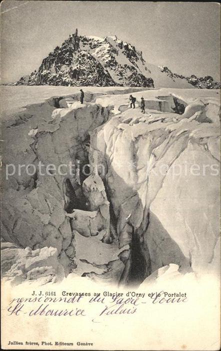 Gletscher Crevasses au Glacier d_Orny Portalet