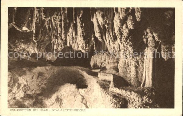 Hoehlen Caves Grottes Höllgrotten Baar Stalakittendecke