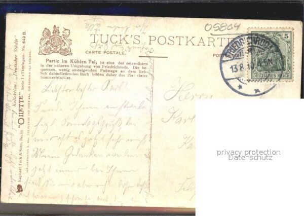 Verlag Tucks Oilette Nr. 649 B Friedrichroda Partie im Kühlen Ta – Bild 2