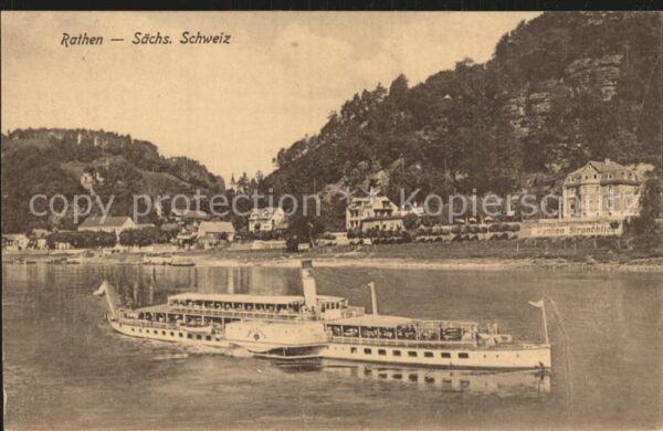 Dampfer Seitenrad Rathen Pension Strandblick