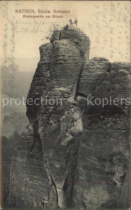 Klettern Bergsteigen Kletterpartie Mönch Rathen