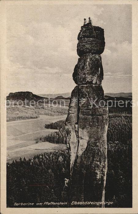 Klettern Bergsteigen Barbarine Pfaffenstein Elbsandsteingebi