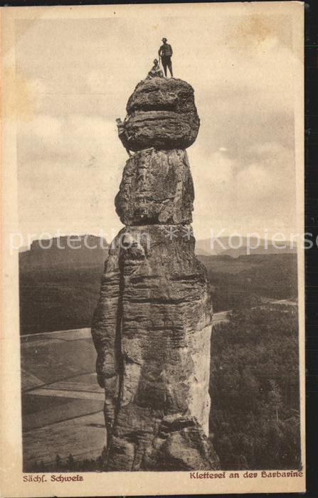 Klettern Bergsteigen Barbarine Sächsische Schweiz